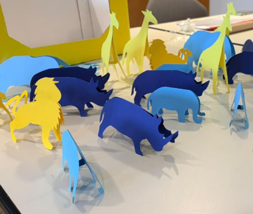 Selbst gebastelte Tischdeko